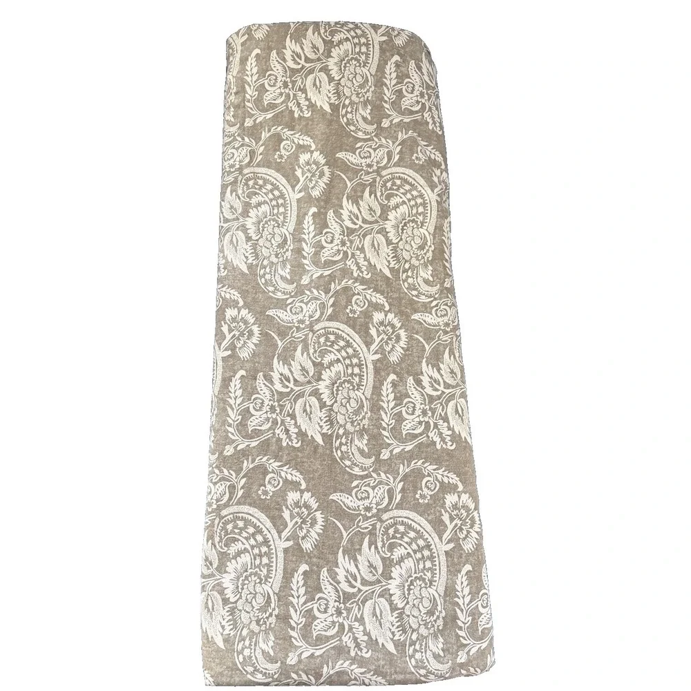 Pottery Barn Alessandra Scroll King Size Duvet Cover Linen Blend Taupe Gray 2015